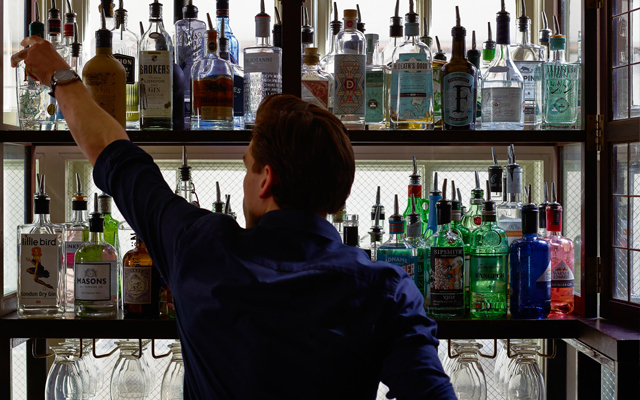 Pint Shop gin shelf