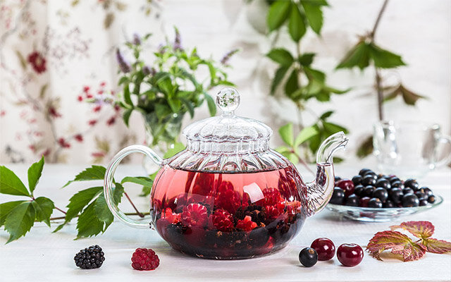 Served in a tea pot, our Tea Party Punch is a berry-licious delight!