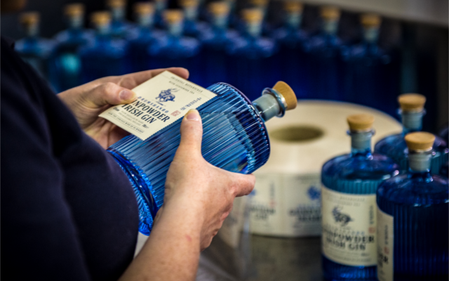 Gunpowder irish gin bottle
