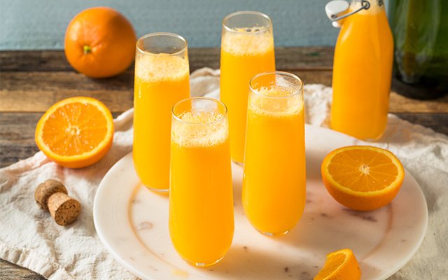Rhubarb and orange juice cocktail