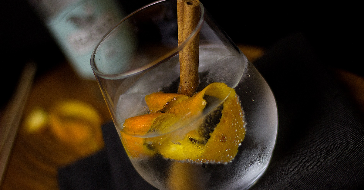 Cinnamon orange gin tonic