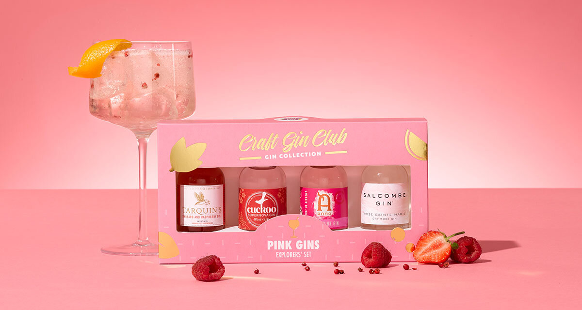 This miniature pink gin set makes the perfect gin gift! Craft Gin