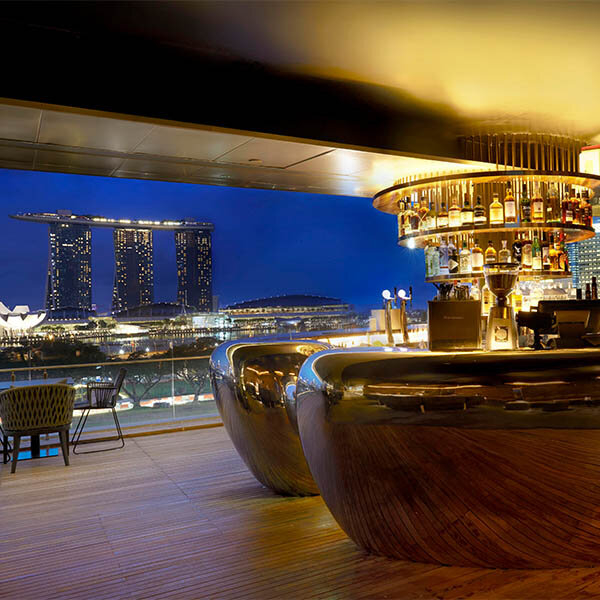 The view from the terrace of Smoke & Mirrors, Singapore.