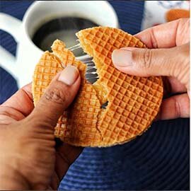 Stroopwafels with coffee.JPG