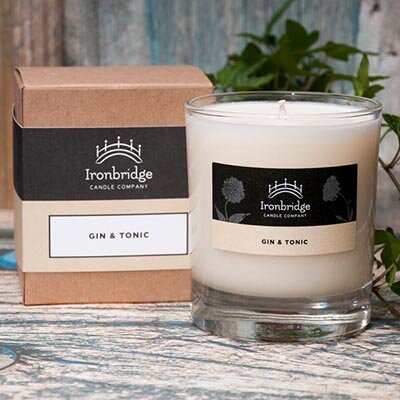 Treat: Gin & Tonic Scented Candle £15, Ironbridge Candle Company