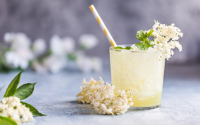 Elderflower and gin cocktail