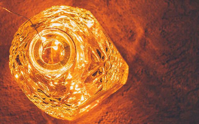 Lantern made from a gin bottle