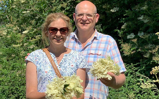 Tiffany and Paul Kerruish foraging for Elderflowers.jpg