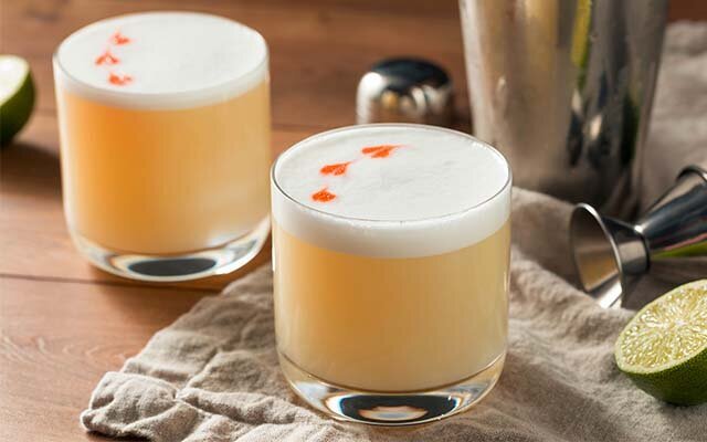 Our unique Gin & Ginger Sour has a fabulous foam top!