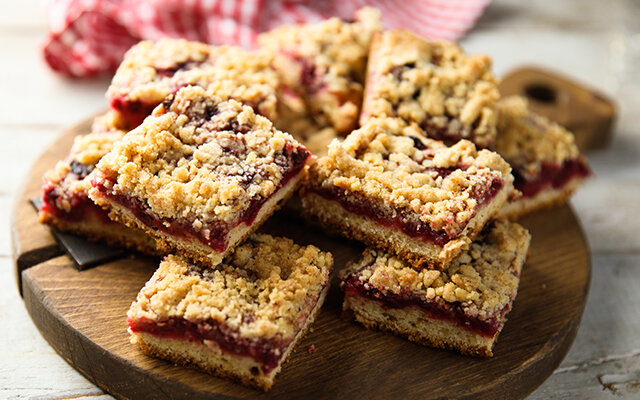 Plum Ginger Crumble Bars