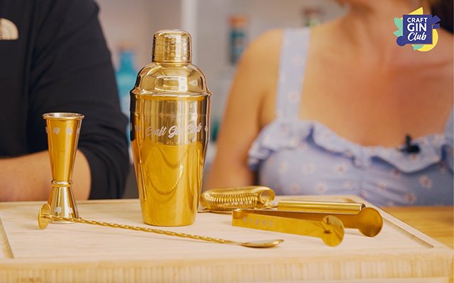 Gold cocktail shaker set