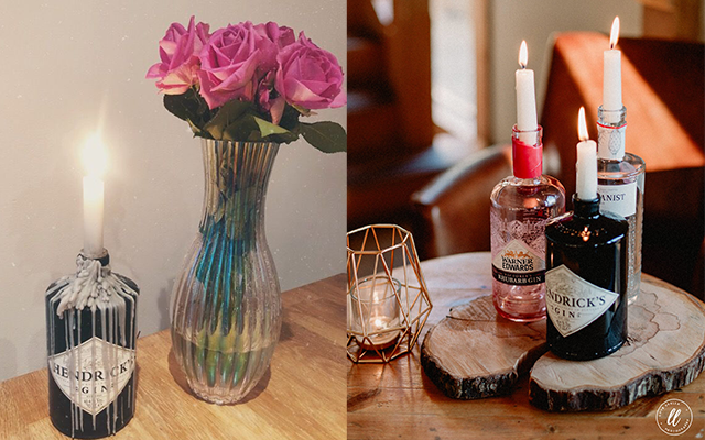 Gin bottle candles