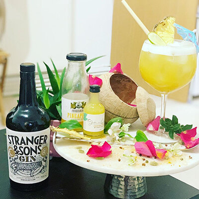@drink.with.jev. It looks like we’re not the only ones who can’t get enough of the Gin-a-colada cocktail! And this beautiful shot is giving us big holiday vibes!
