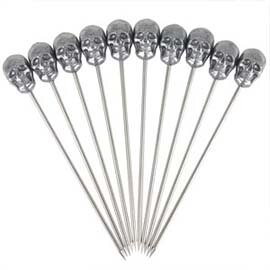 Steel Skull Cocktail Picks