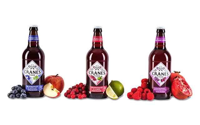 Three flavours of Cranes Cider