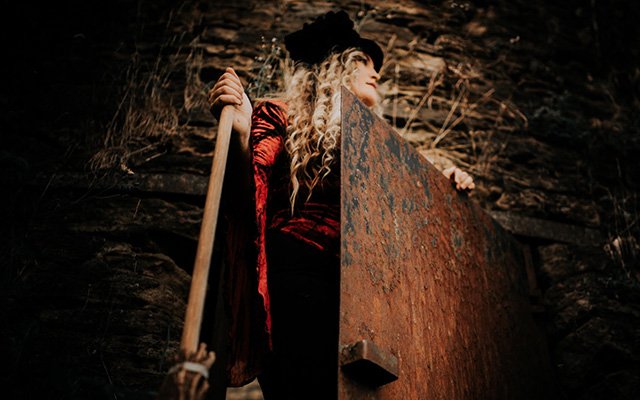 Beltane traditions, lady with broomstick