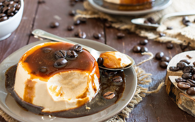 Coffee and vanilla panna cotta dessert recipe