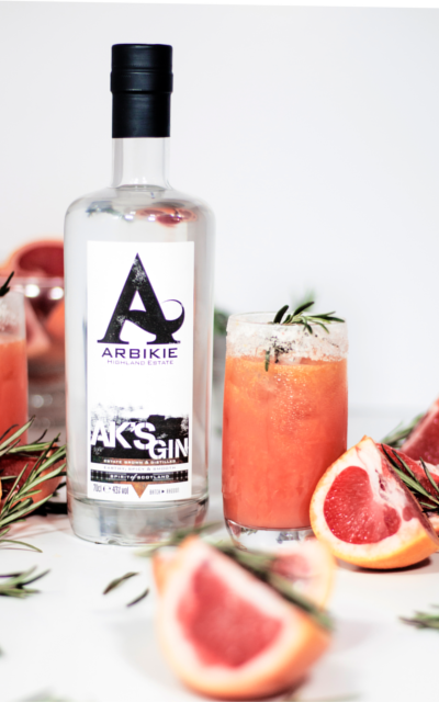 Arbikie Gin AK's Greyhound cocktail with pink grapefruit