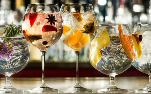 Beautiful Gin and tonics on a bar