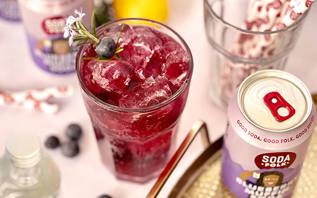 Soda Folk Blueberry Muffin Soda cocktail serving suggestion