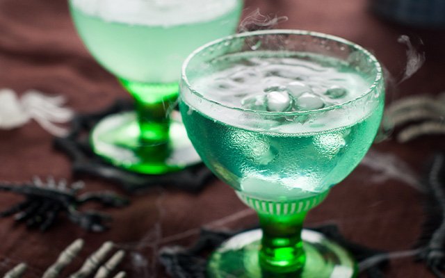 Halloween cocktail with mint