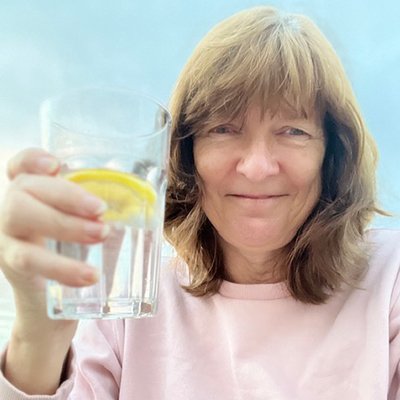 Another of November's Golden Ticket winners, holding a G&T to cheers the camera