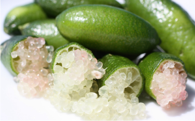 Citrus lime caviar garnish