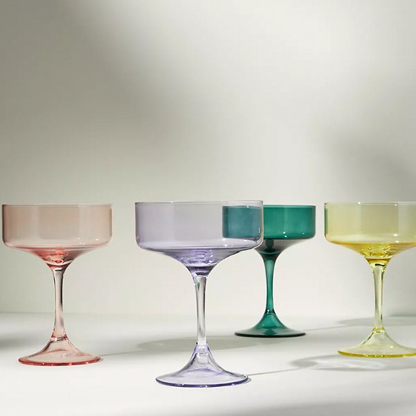 Multicoloured Coupe Glasses