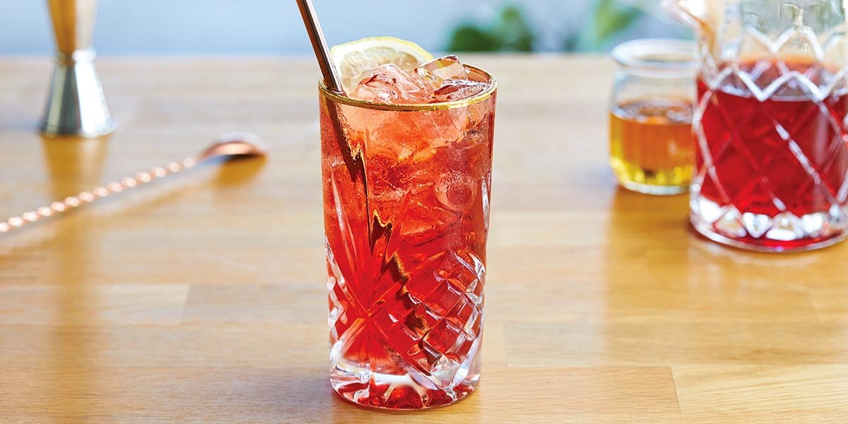 Cranberry juice, gin and amaretto come together in this