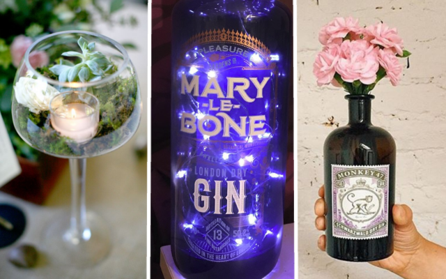 DIY gin centrepieces