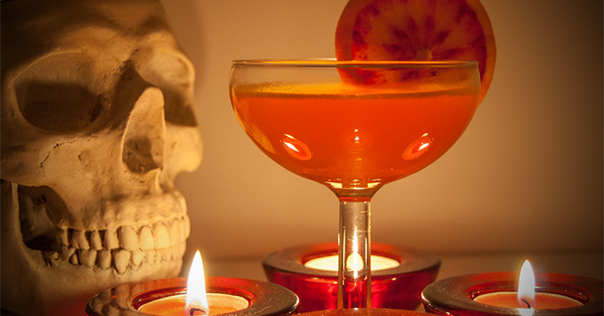 Halloween gin cocktail