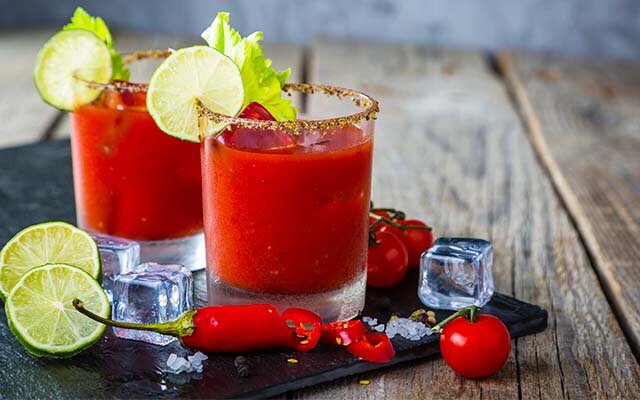 Bloody Mary and Red Snapper gin and vodka cocktails