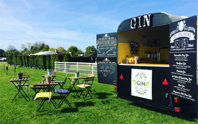 Little Gin Bar Mobile Gin Joint in summer garden serving great drinks and cocktails