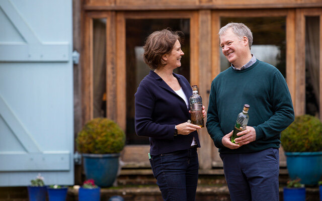 Sarah and John Nelson with their gins
