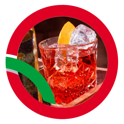Red negroni gin cocktail