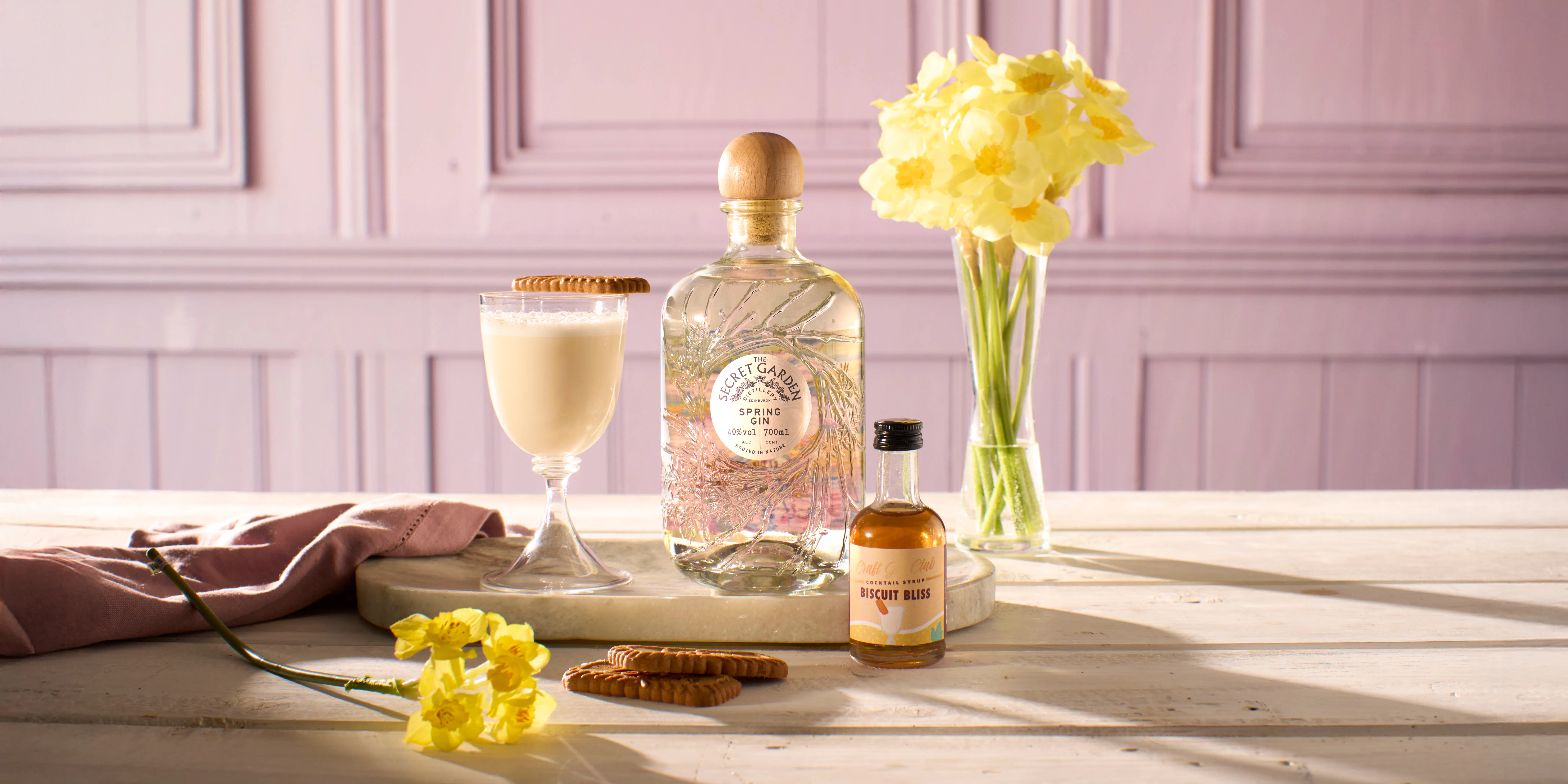 The Stir Craft Gin Club April 2025 Gin of the Month Box - Cocktail of the Month Biscuit Bliss