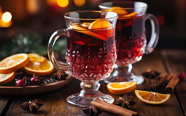 Simple hot gin cocktails