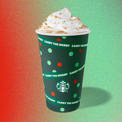 Image: StarbucksChestnut Praline Latte: Espresso, steamed milk and flavours of caramelized chestnuts and spices, topped with whipped cream and sweet praline crumbs.