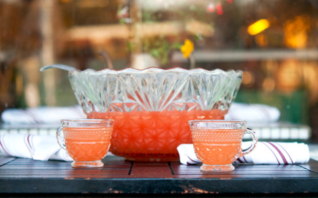 gin grapefruit and hibiscus punch
