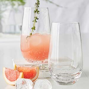 Gin glass with cocktail 