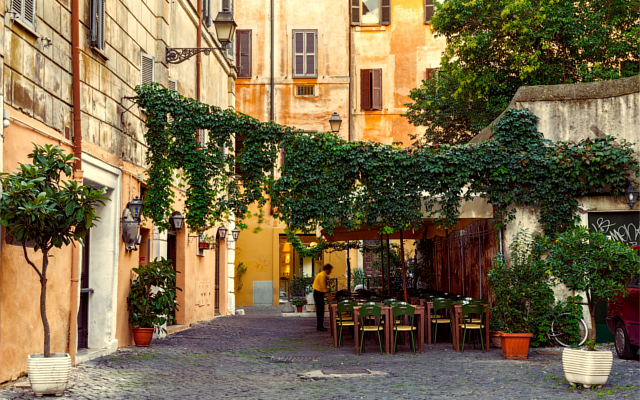 Italy Tuscan cobblestone streets