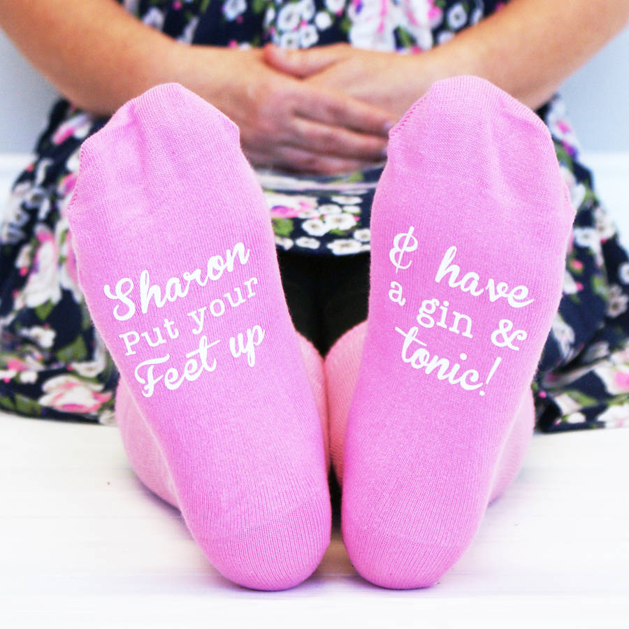 Personalised Feet Up Gin Tonic Socks