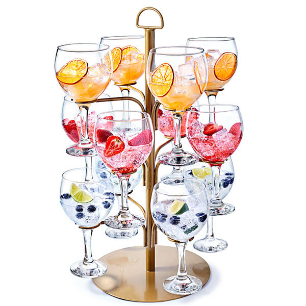Golden gin balloon glass