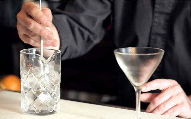 Gin martini in a martini glass