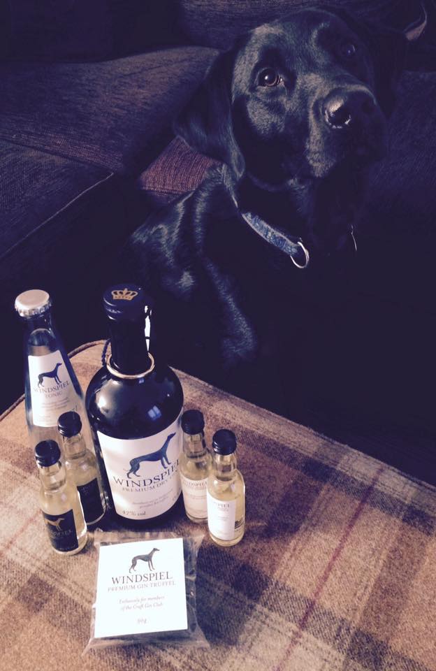 windspiel gin and tonic set dog