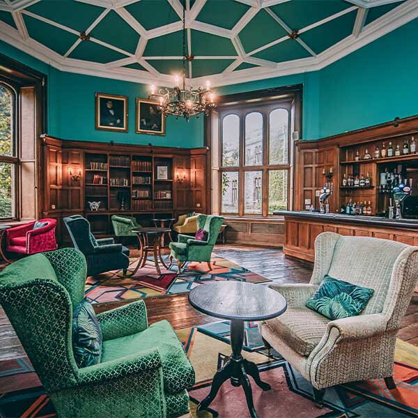 Find delicious cocktails at Ruthin Castle Hotel’s cosy bar.