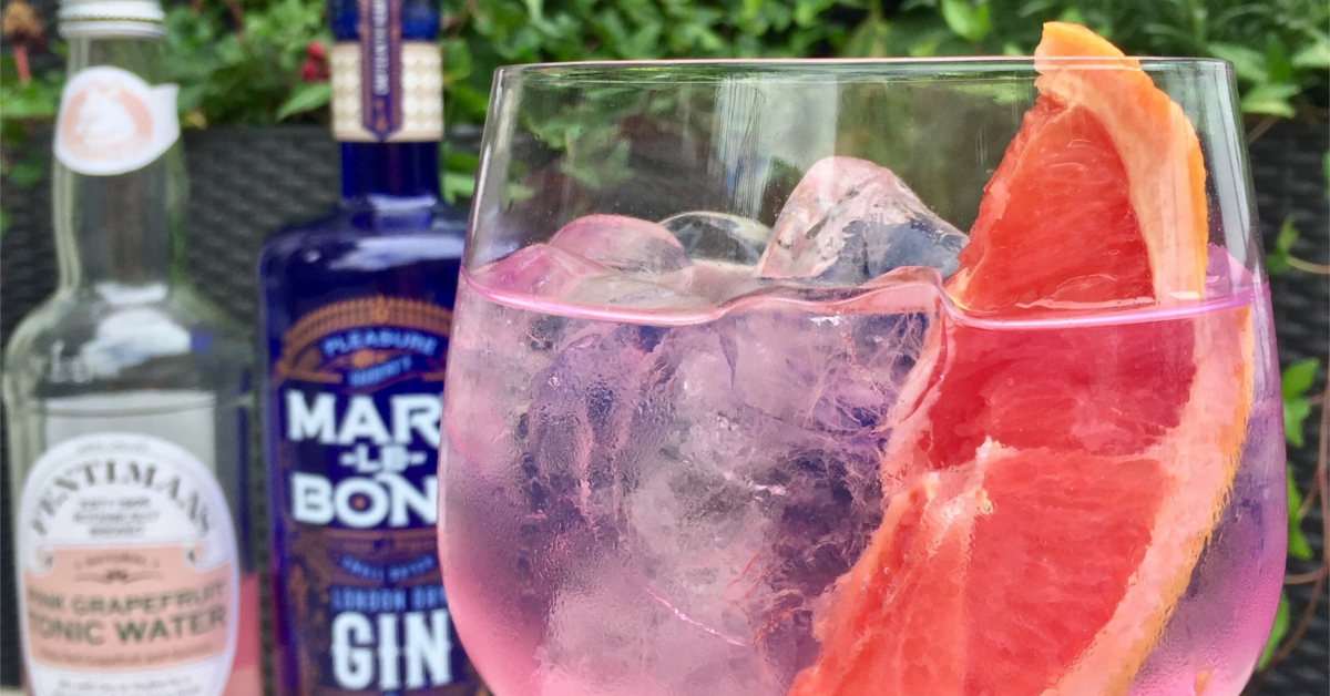 Fentimans Pink Grapefruit Gin Tonic over ice