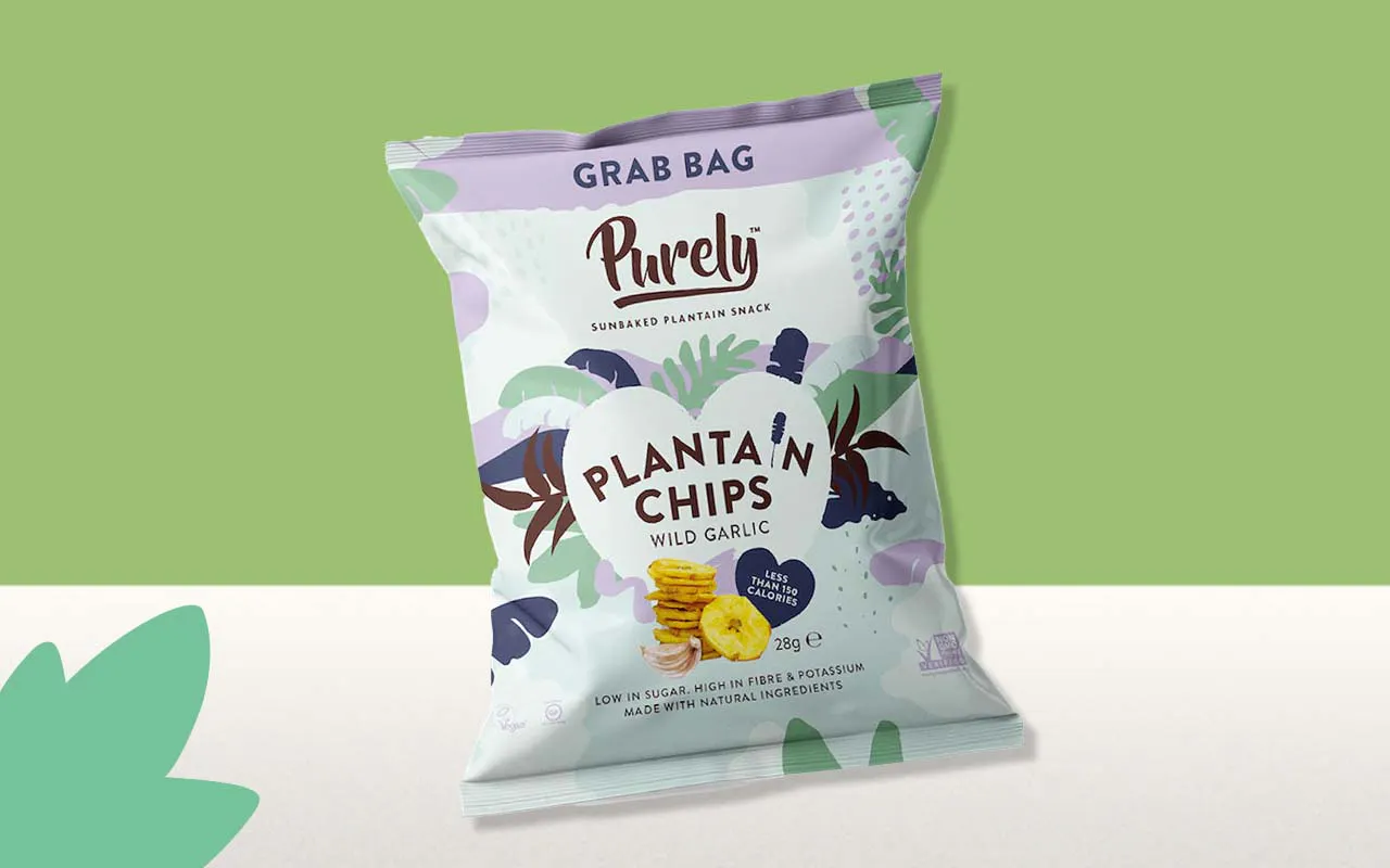 Purely Plantain Chips, Wild Garlic flavour