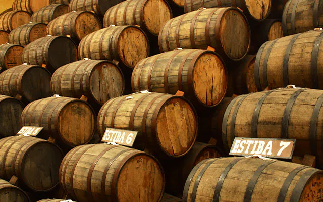 Tequila barrels where tequila is aged