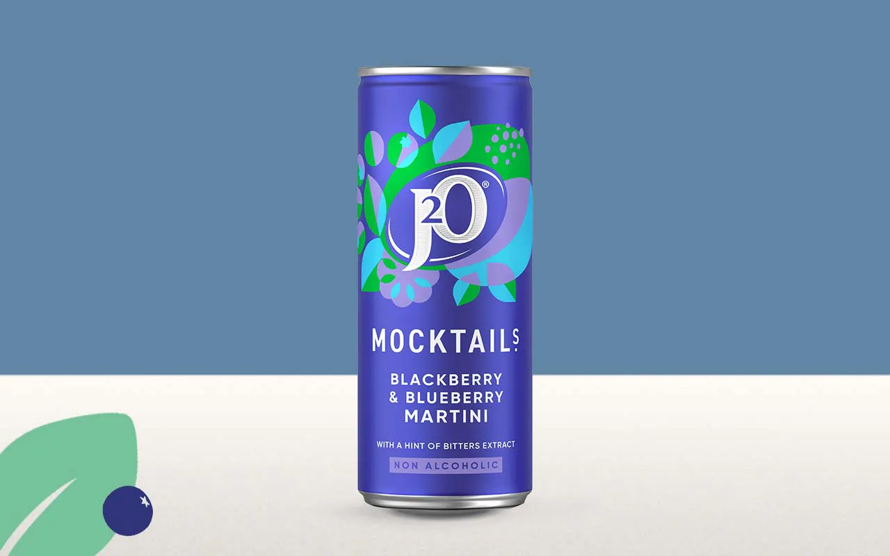 J2O Mocktails Blackberry & Blueberry Martini